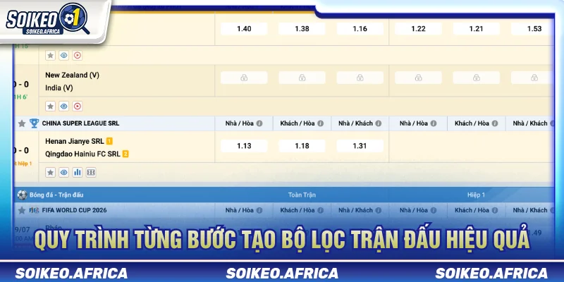 Quy trình cách lọc trận đáng phân tích trước trận đấu